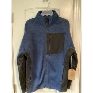 Rugby University Mens Long Sleeve Zipper Slash Pocket Full Zip Fleece Jacket M